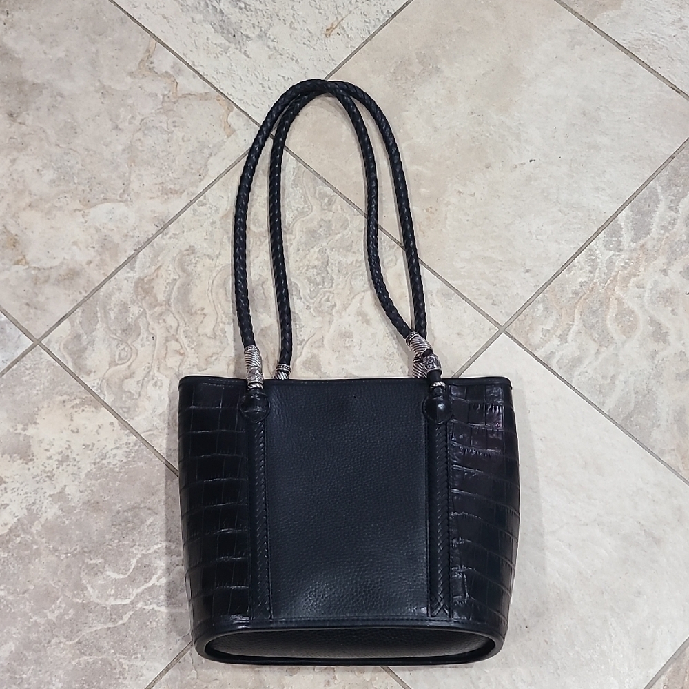 Brighton Black Croc-Patterned Shoulder Bag - Picture 5 of 7